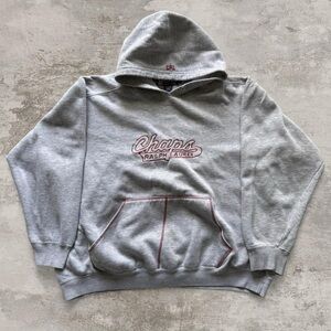 vtg chaps ralph lauren grey fleece pullover hoodie